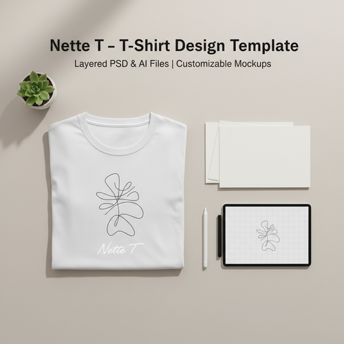 Nette T digital t-shirt design template